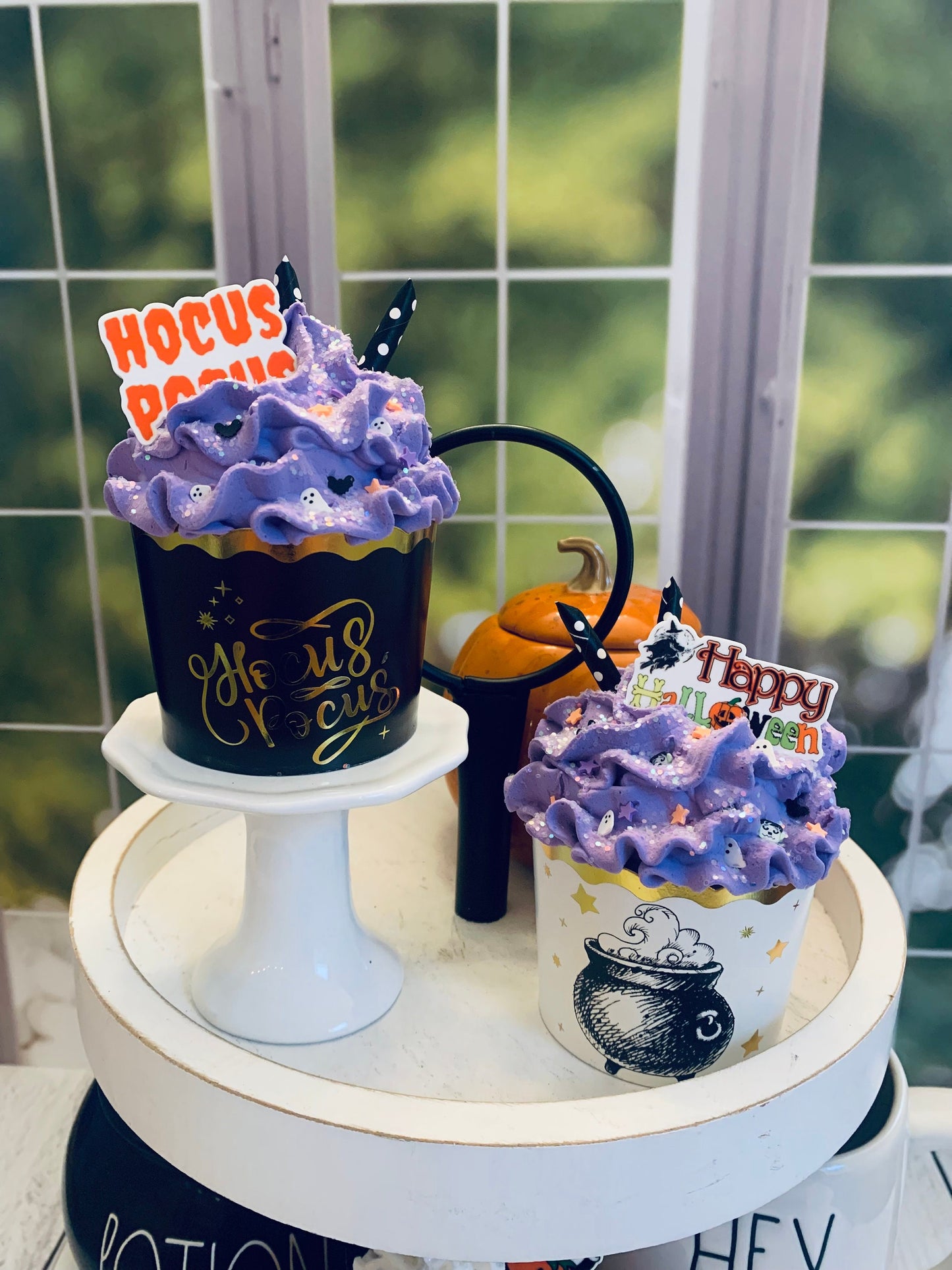 Halloween Faux Cupcakes- Hocus Pocus- Halloween Tiered Trays