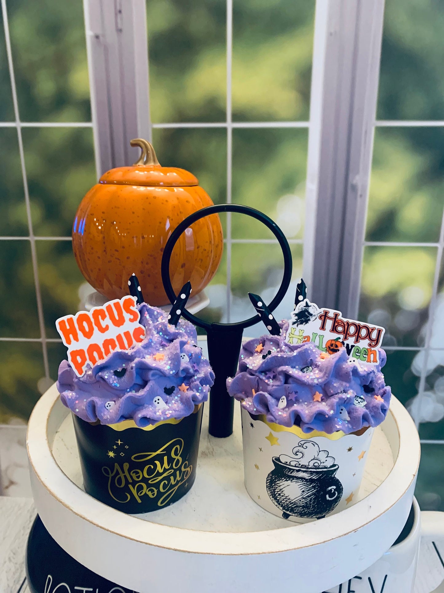Halloween Faux Cupcakes- Hocus Pocus- Halloween Tiered Trays