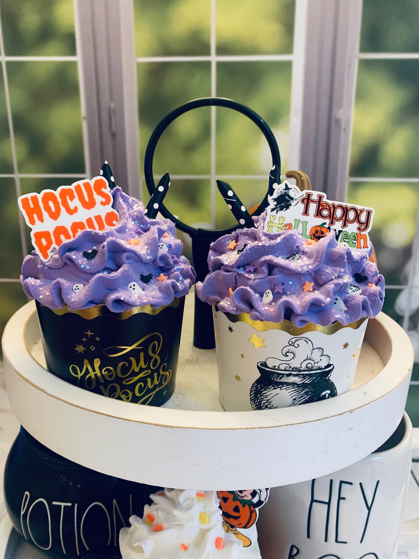 Halloween Faux Cupcakes- Hocus Pocus- Halloween Tiered Trays