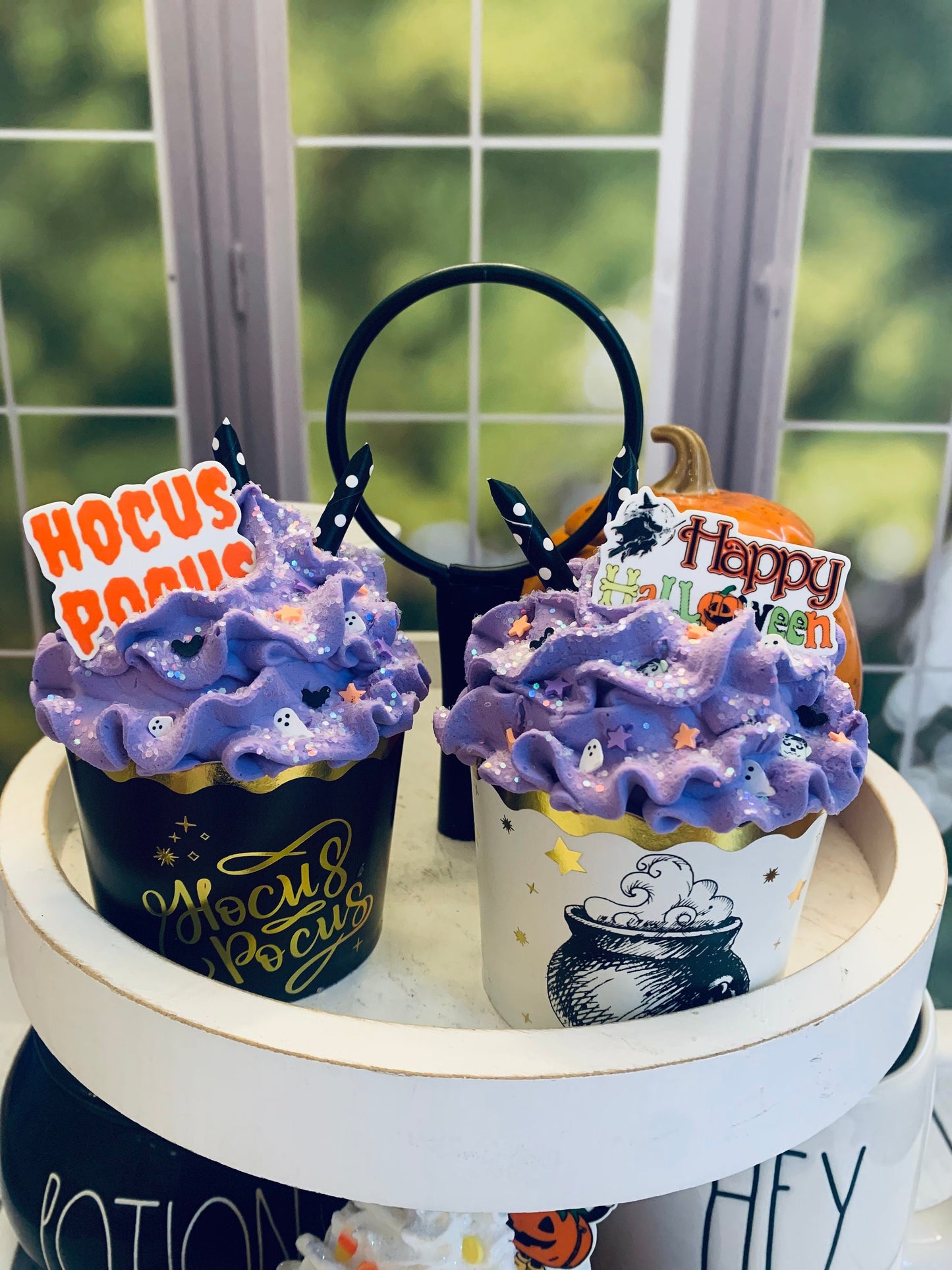 Halloween Faux Cupcakes- Hocus Pocus- Halloween Tiered Trays