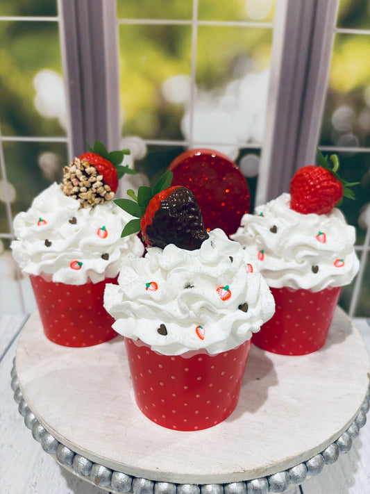 Strawberry Shortcake Faux Cupcakes