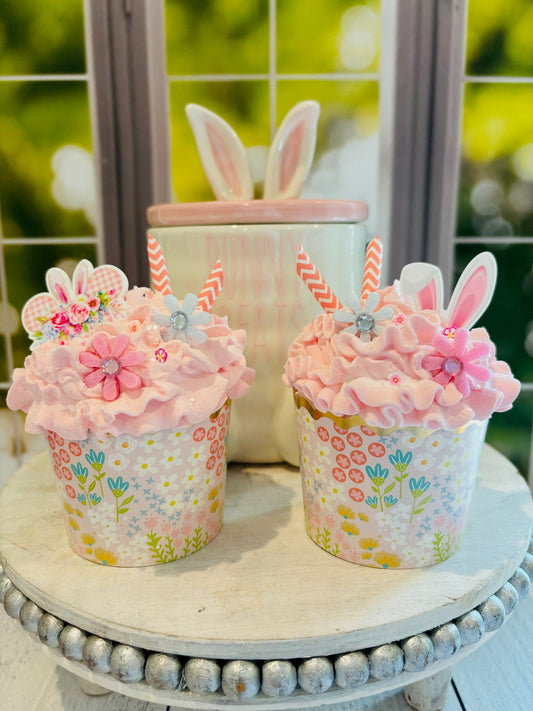 Pink Easter Minnie Faux Cupcake Set