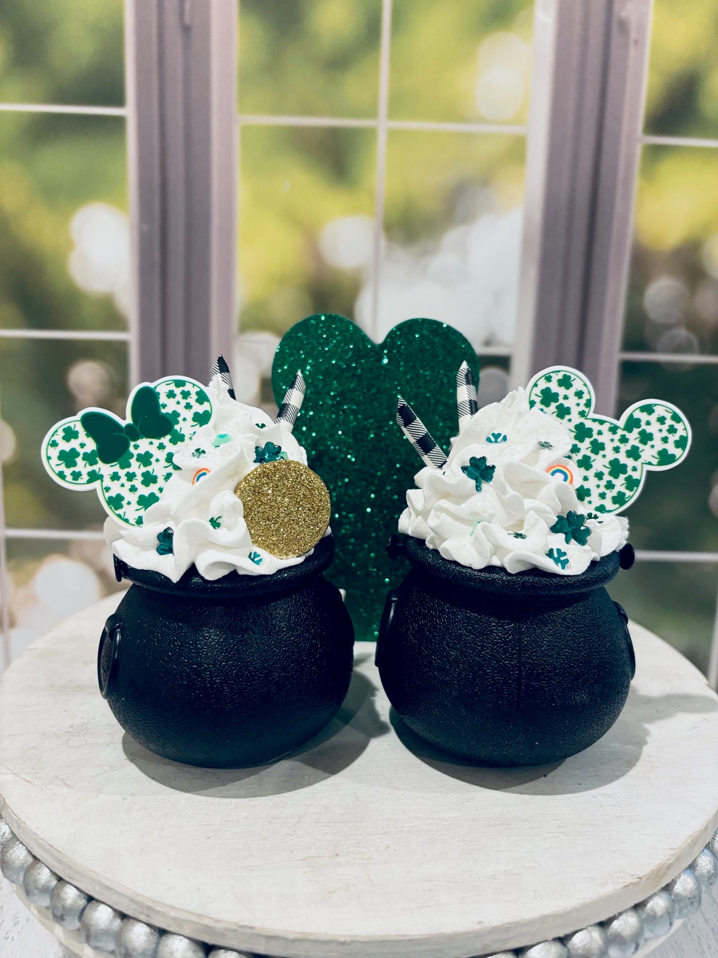 St. Patrick's Day Mickey and Minnie Inspired Faux Cauldrons