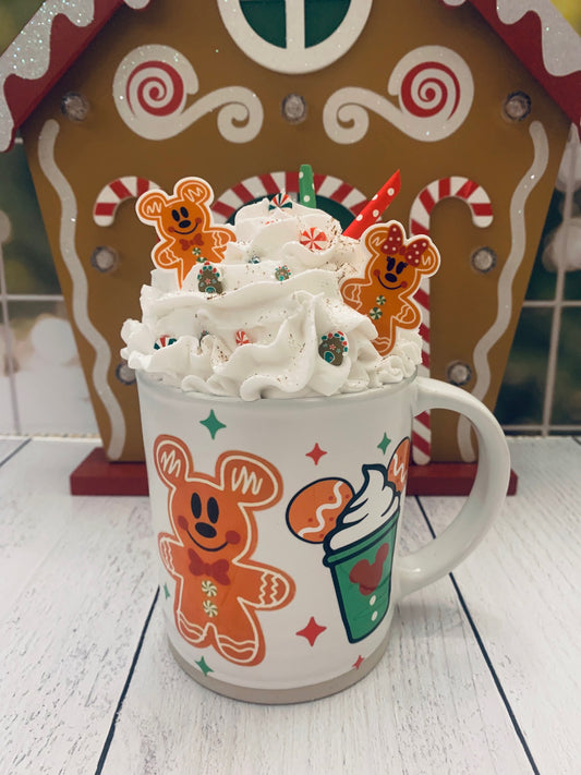 Christmas Mug- Gingerbread Themed- Coffee Bar Decor