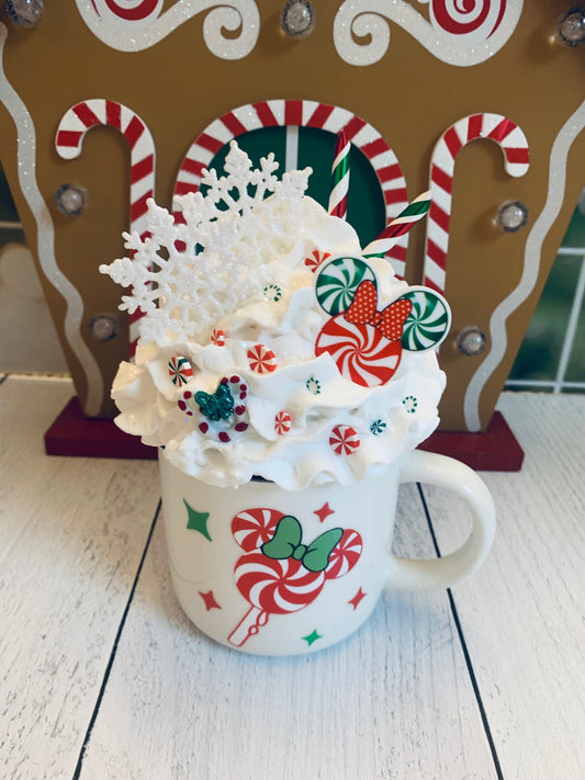 Christmas Mug- Disney Inspired- Peppermint Theme- Coffee Bar Decor