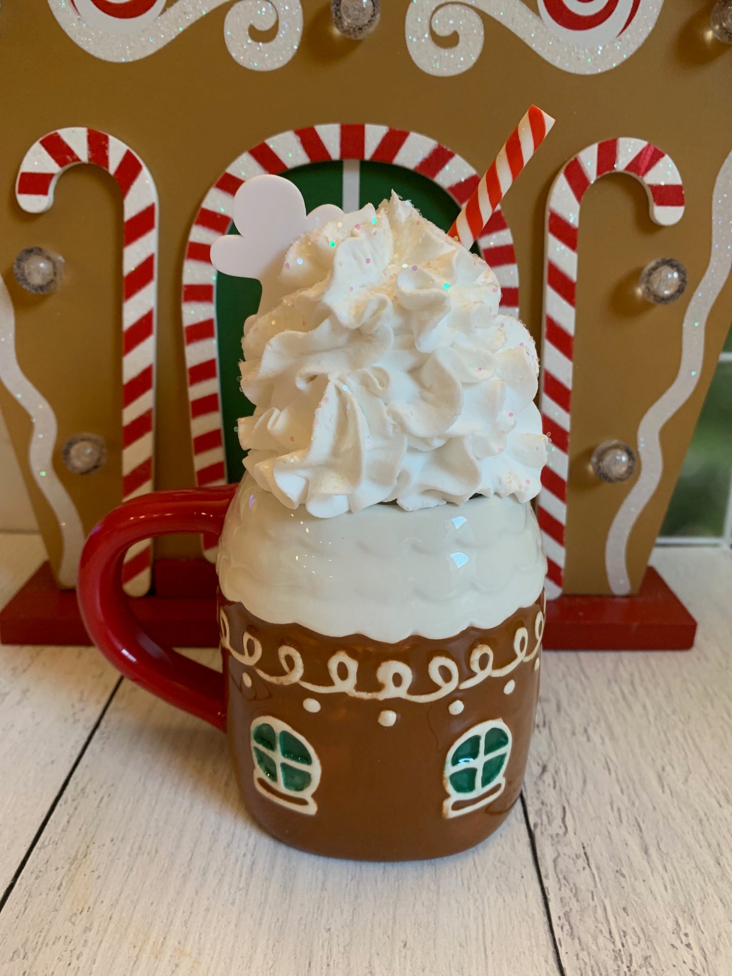 GingerBread House Mug with Faux Icing- Christmas Decor