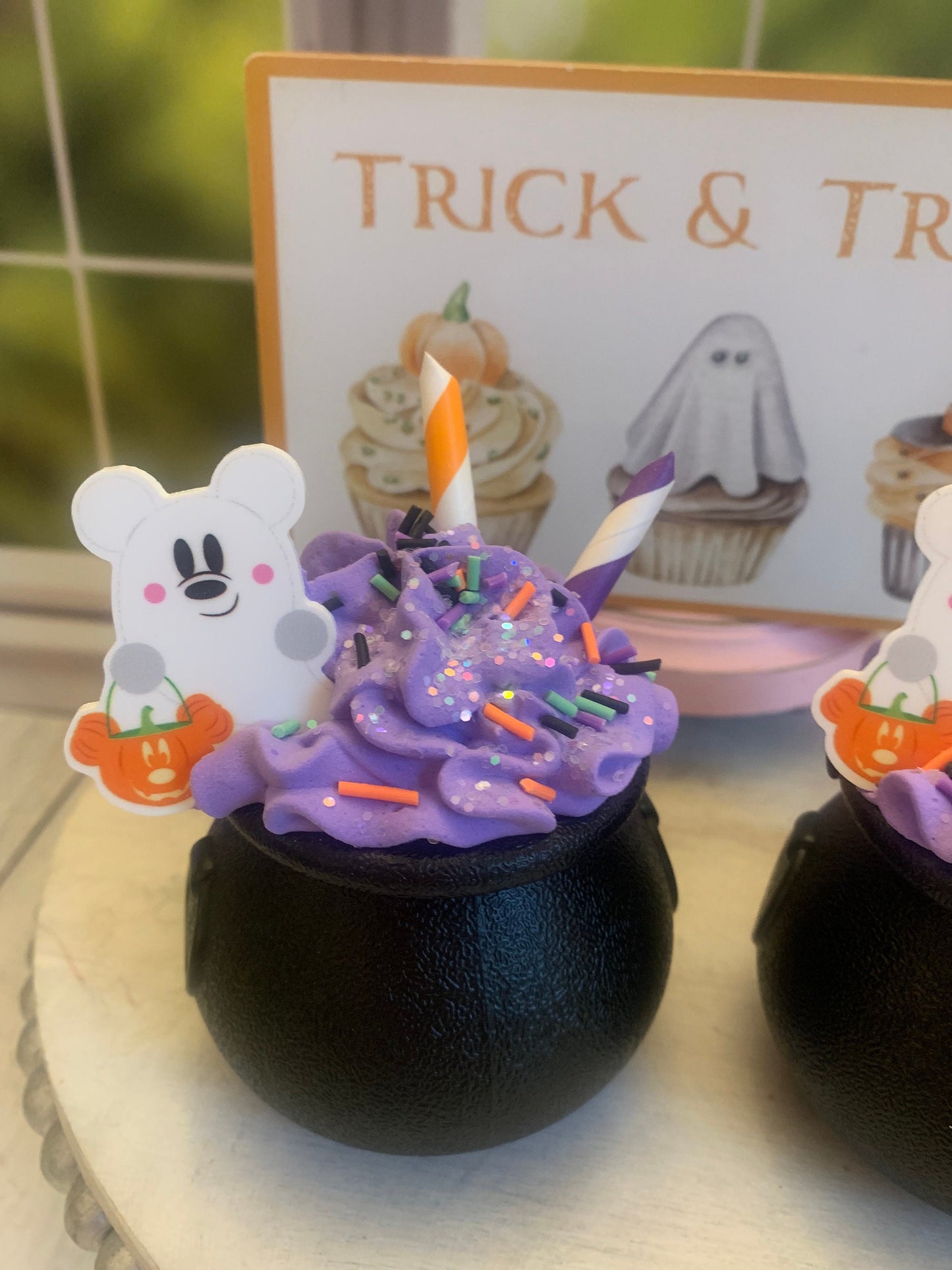 Disney Inspired Halloween Faux Cauldrons- Halloween Decor-Tiered Tray Decor- Mickey- Minnie Decor