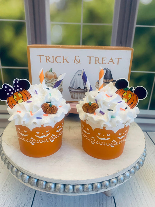 Halloween Faux Cupcakes- Mickey Minnie Inspired- Tiered Tray Decor- Disney Decor- Coffee Bar- Party Favors