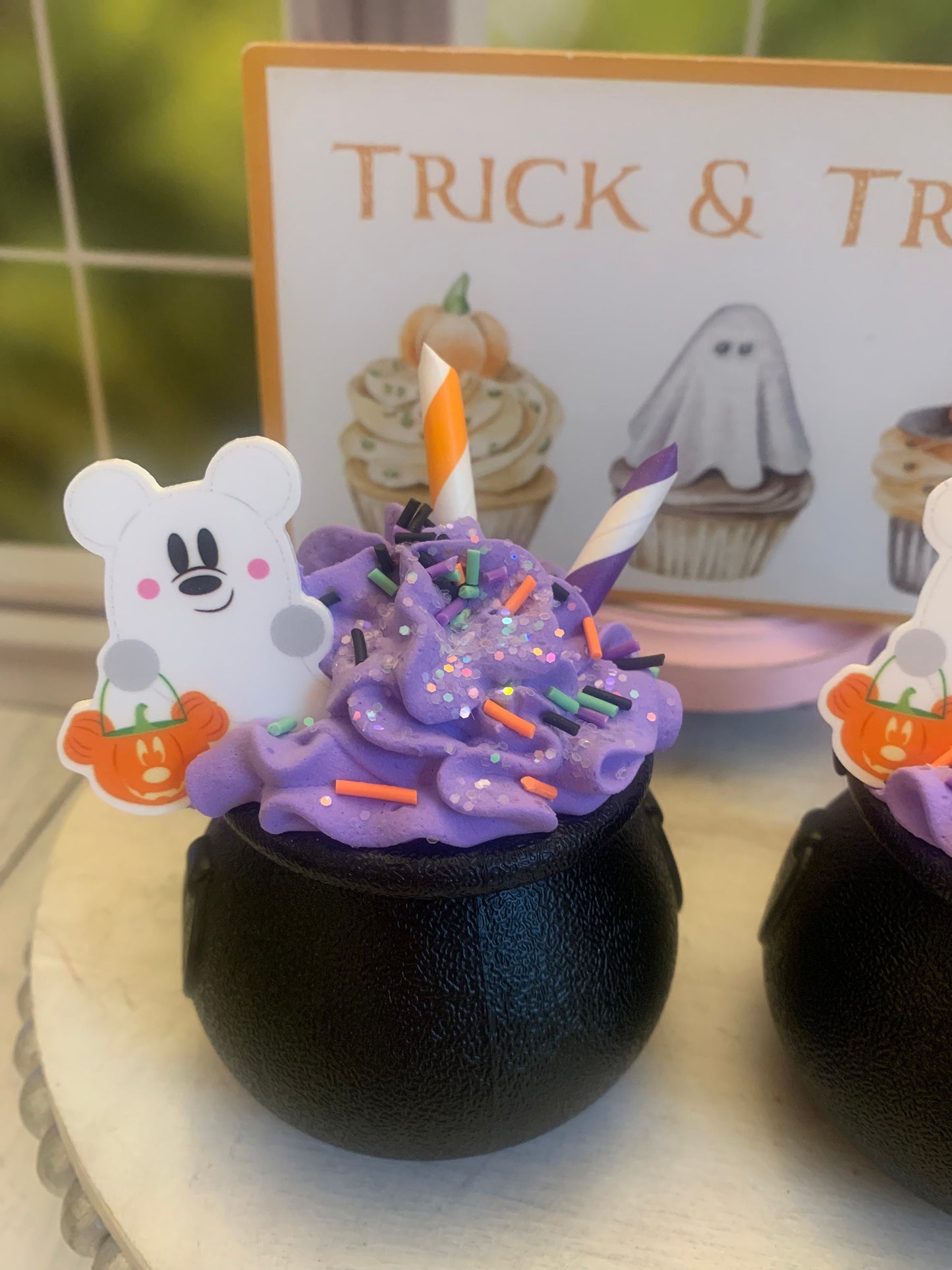 Disney Inspired Halloween Faux Cauldrons- Halloween Decor-Tiered Tray Decor- Mickey- Minnie Decor