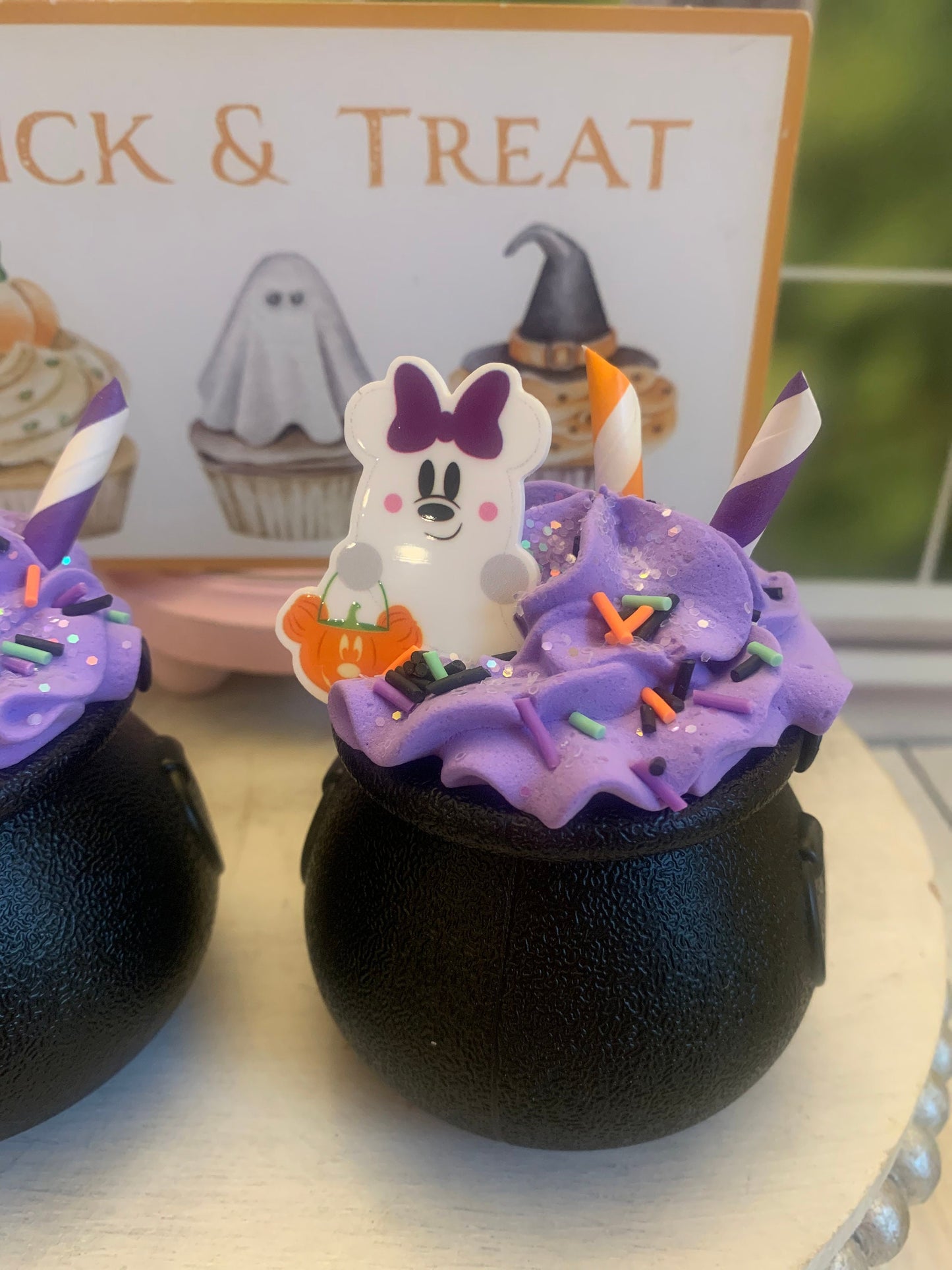 Disney Inspired Halloween Faux Cauldrons- Halloween Decor-Tiered Tray Decor- Mickey- Minnie Decor