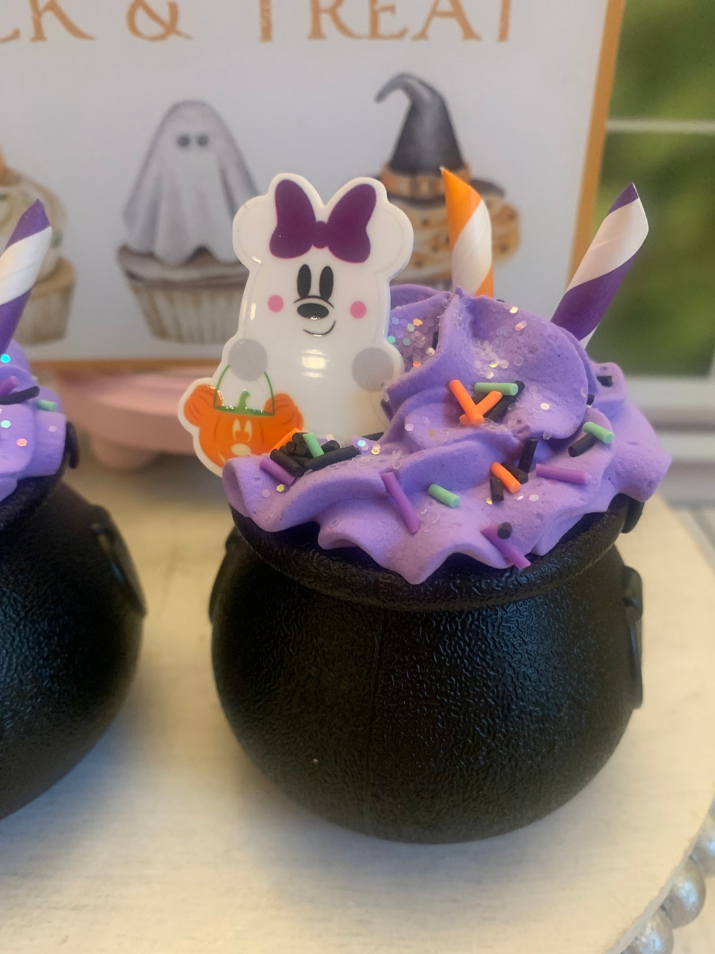 Disney Inspired Halloween Faux Cauldrons- Halloween Decor-Tiered Tray Decor- Mickey- Minnie Decor